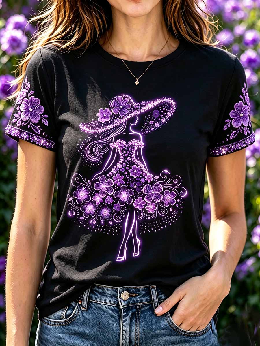 Women's Fashion Alzheimer's Support Graphic T-Shirt