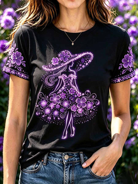 Women's Fashion Alzheimer's Support Graphic T-Shirt