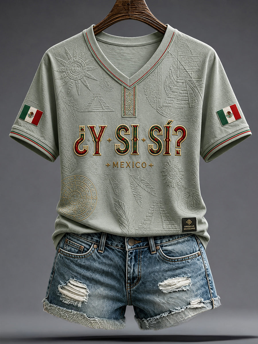 Women's Mexico Independence Day ¿Y si sí? Art Printed T-shirt