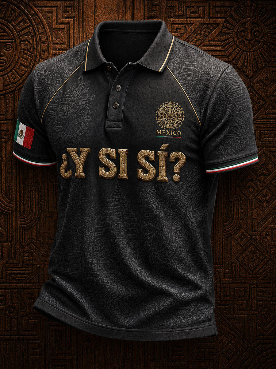 Men's Mexico Independence Day ¿Y si sí? Art Printed Casual Tops