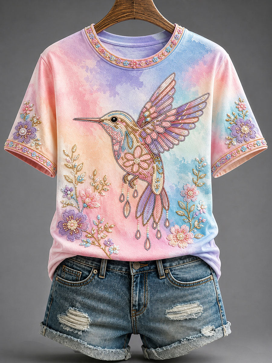 Women's Native Floral Print Casual T-Shirt