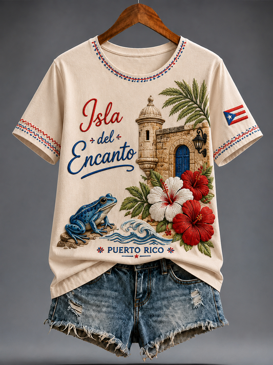 Women's Puerto Rico Printed short-sleeved T-shirt