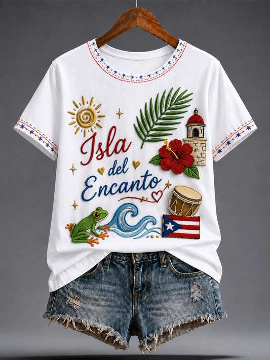 Women's Puerto Rico Printed short-sleeved T-shirt