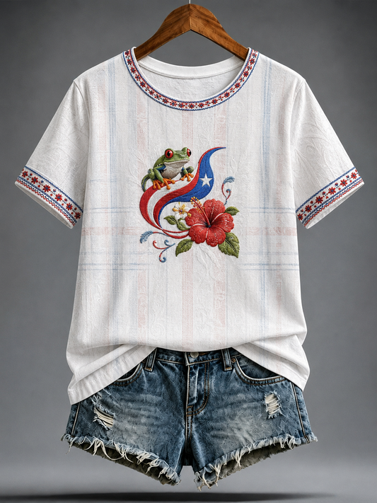 Women's Puerto Rico Printed short-sleeved T-shirt