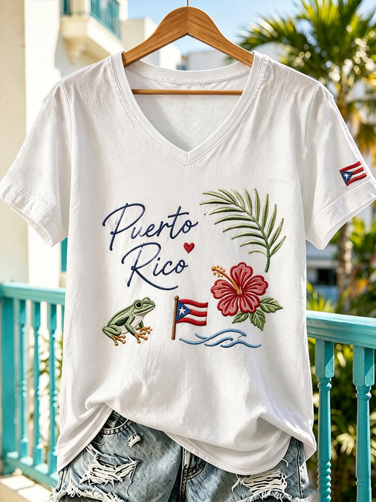Women's Puerto Rico Printed short-sleeved T-shirt