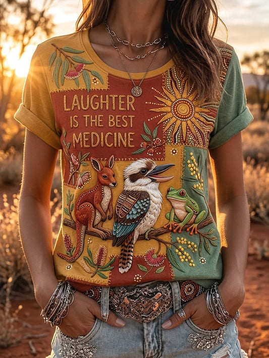 Women's AU Aboriginal Art NAIDOC Week Printed T-Shirt