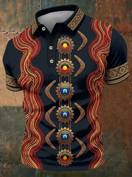 Men's AU Aboriginal Culture Printed polo shirt