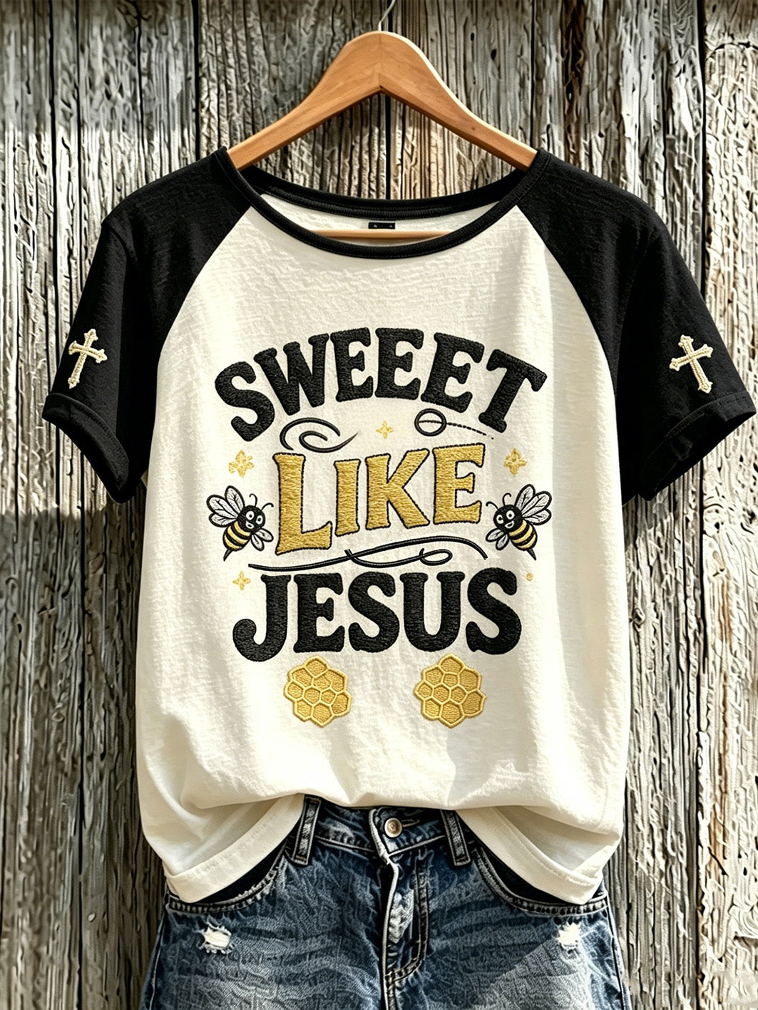 Women's Faith Slogan Pattern Printed Leisure Round Neck Short sleeve T-shirt