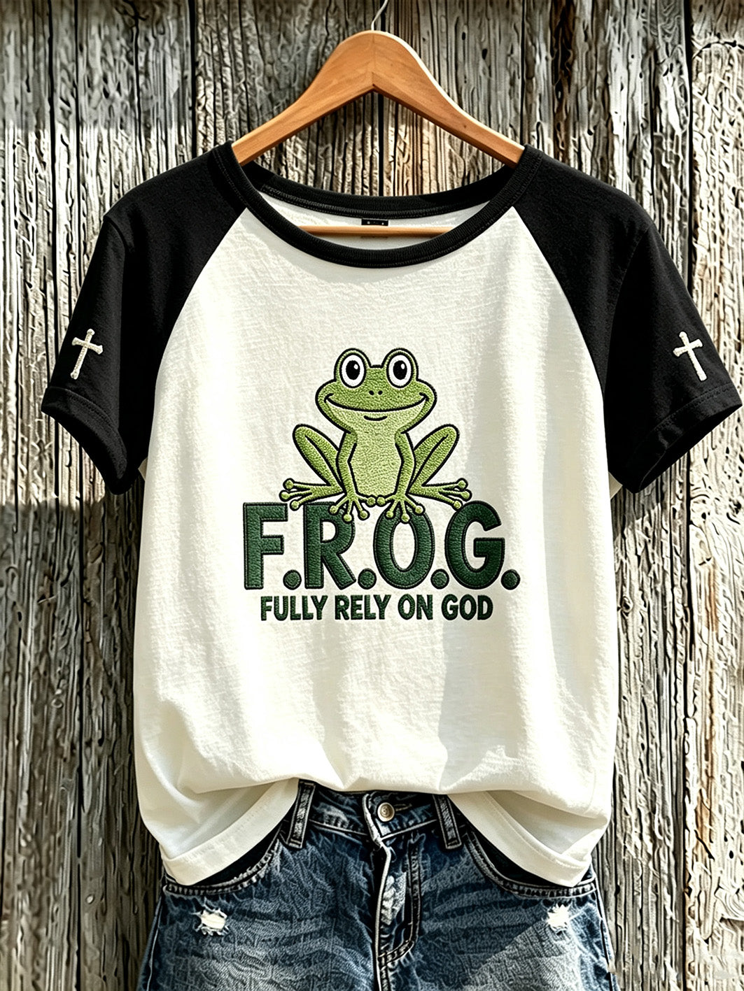 Women's Faith Pattern Printed Leisure Round Neck Short Sleeve T-shirt