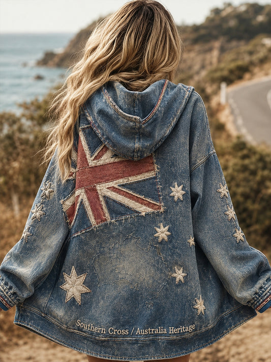 Women's Australia Flag Art  Zip-Up Hoodie