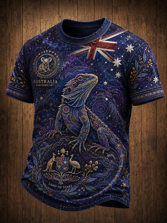 Men's Australian Patriotic Art Short Sleeves T-Shirt