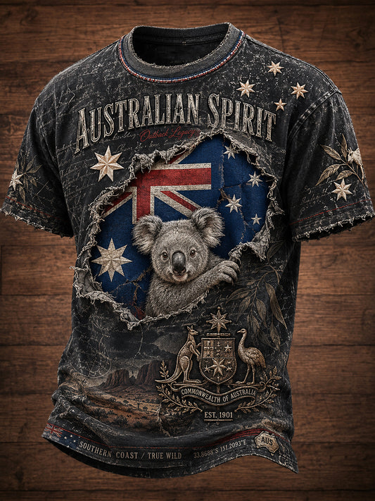 Men's Australian Patriotic Art Short Sleeves T-Shirt