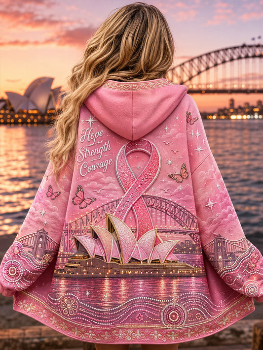 Women's Australian Breast Cancer Awareness Zip-Up Hoodie