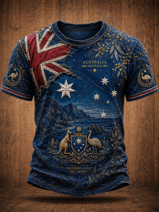 Men's Australian Patriotic Art Short Sleeves T-Shirt