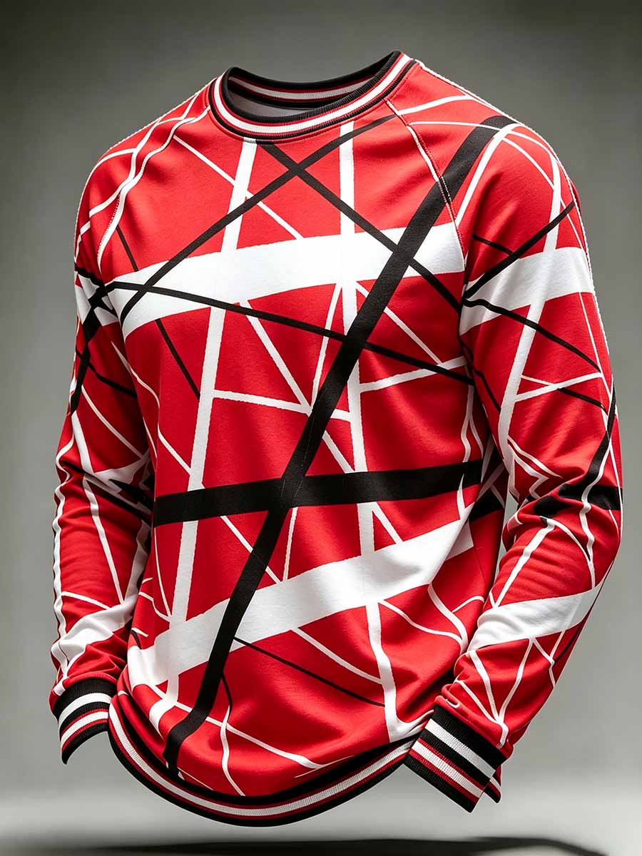 Men's Vintage Van Halen Print Casual Sweatshirt