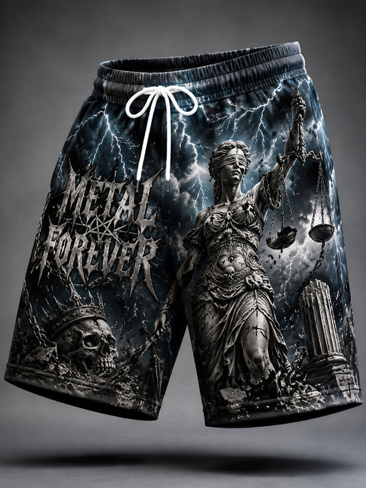 Retro Heavy Metal Bigfoot Casual Shorts