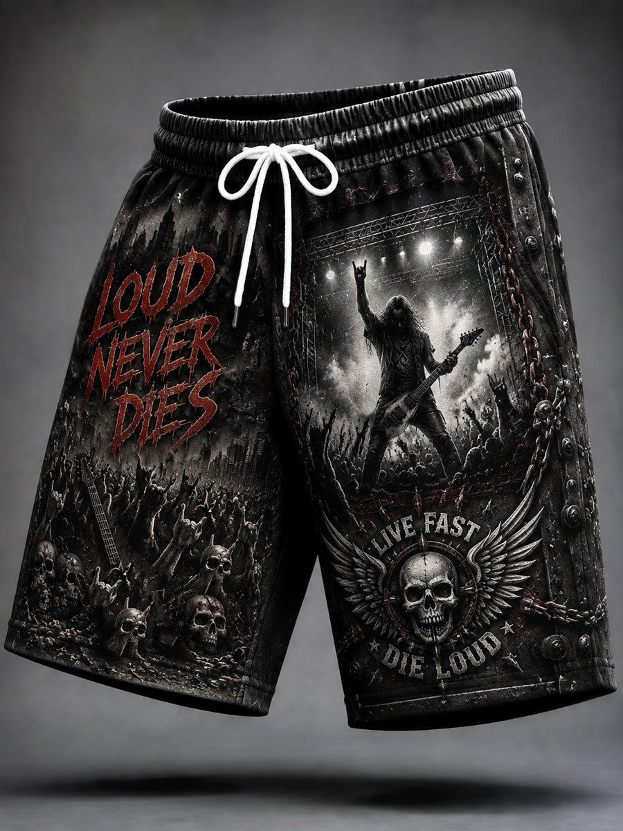 Retro Heavy Metal Rock Casual Shorts