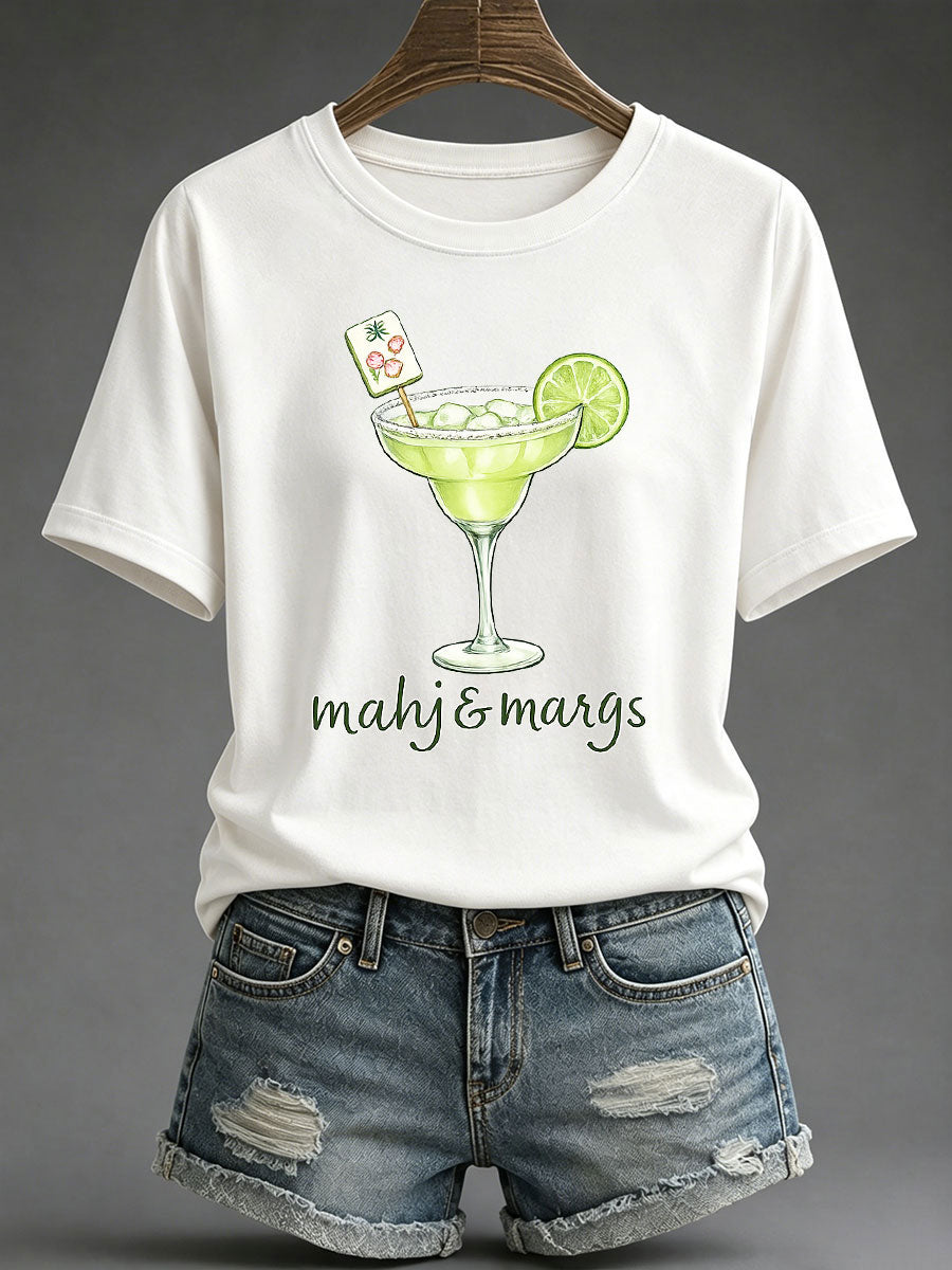 Women's Mahjong Print Casual T-Shirt