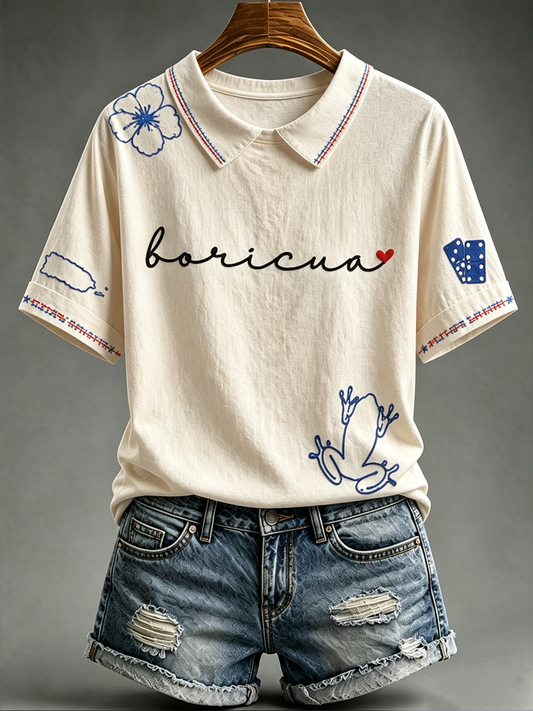 Women's Puerto Rico Pride Art Printed T-shirt