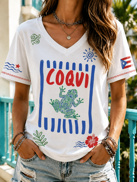 Women's Puerto Rico Printed short-sleeved T-shirt
