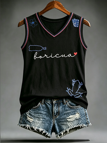 Women's Puerto Rico Pride Art Printed Vests