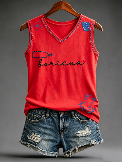 Women's Puerto Rico Pride Art Printed Vests