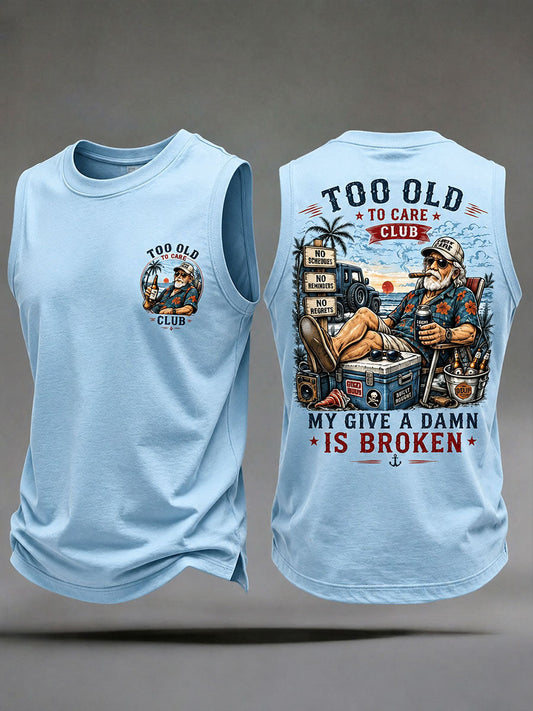 Men's 'my give a damn is broken' tank tops