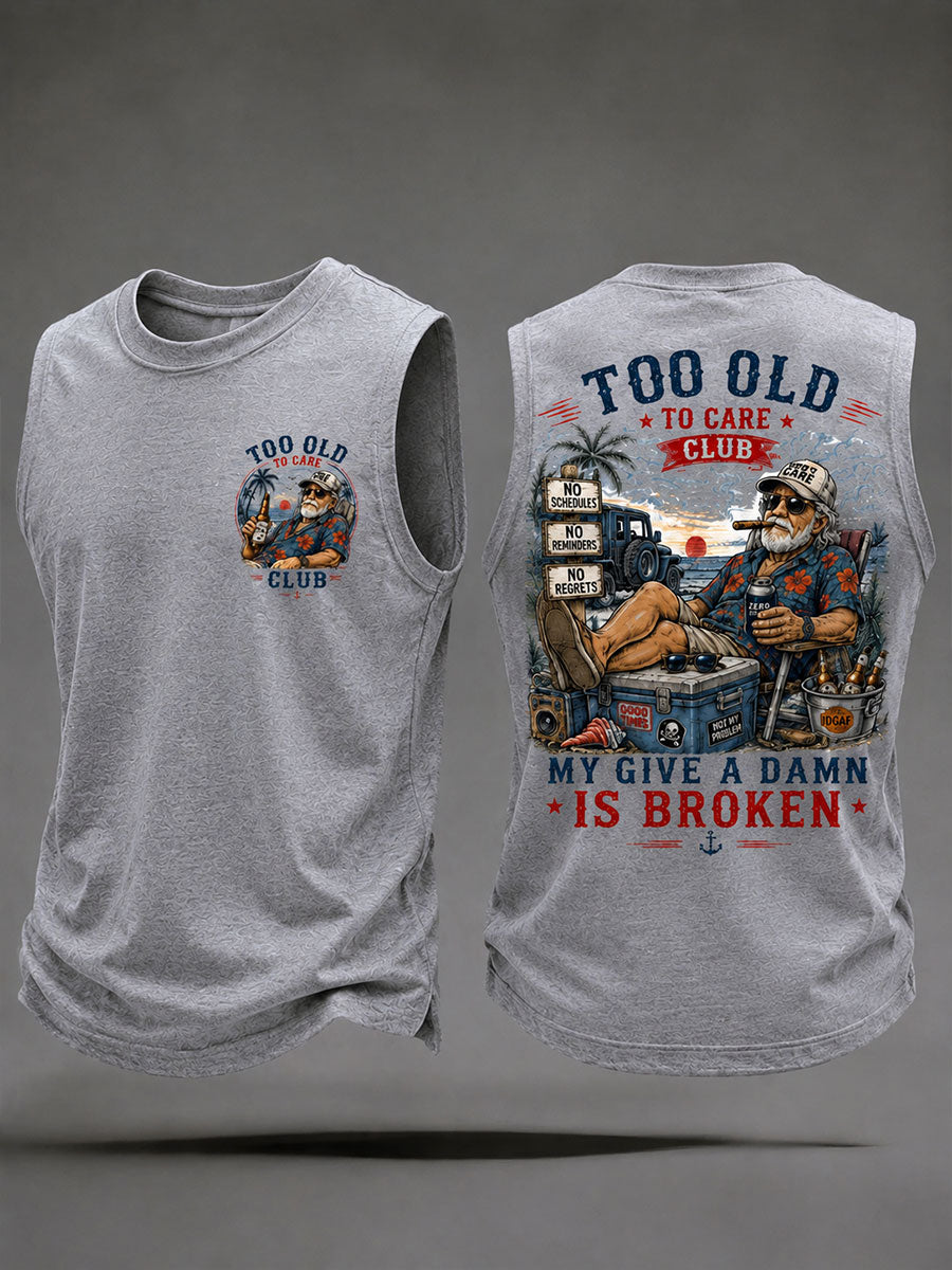 Men's 'my give a damn is broken' tank tops