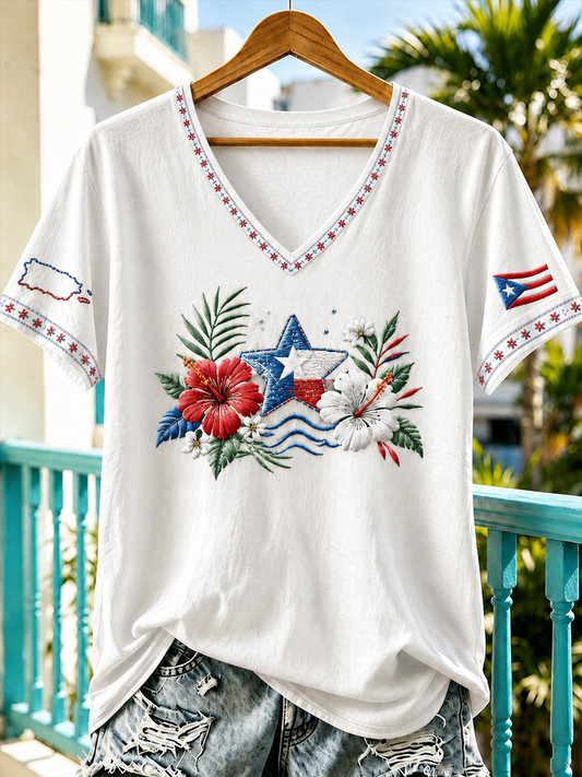 Women's Puerto Rico Printed short-sleeved T-shirt