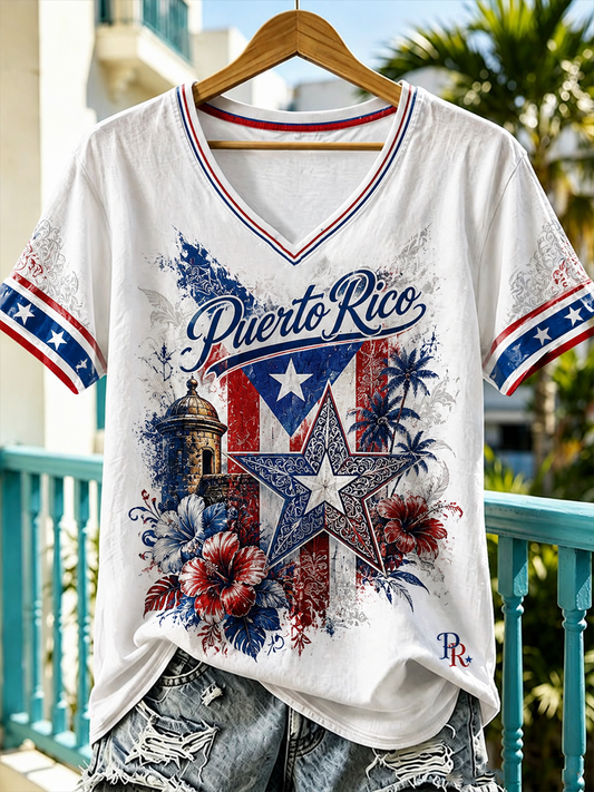 Women's Puerto Rico Printed short-sleeved T-shirt