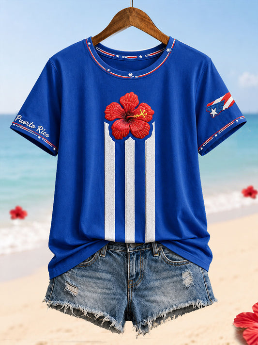 Women's Puerto Rico Art Boricua Printed T-shirt