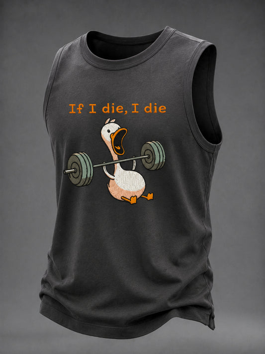 Men's IF I DIE I DIE VINTAGE GYM Casual Tank Top
