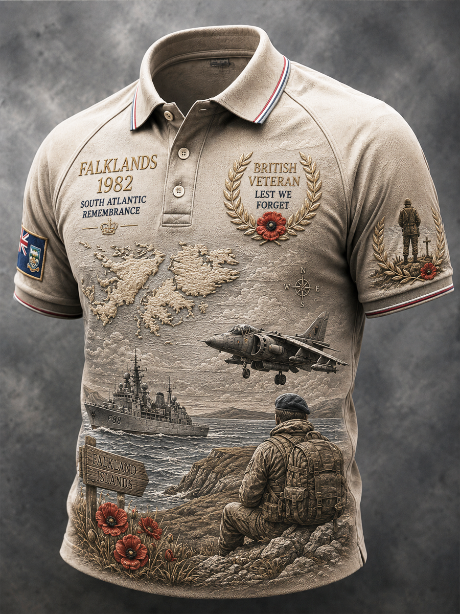 Men's Falklands War Veteran Printed polo shirt
