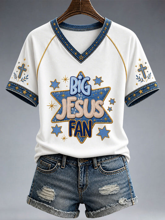 Women's Big Jesus Fan T-shirt