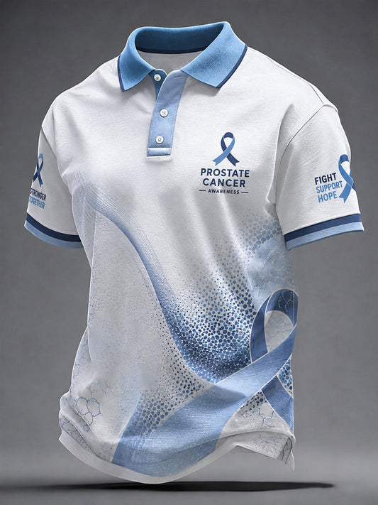 Men's Prostate Cancer Awareness Printed Casual Top
