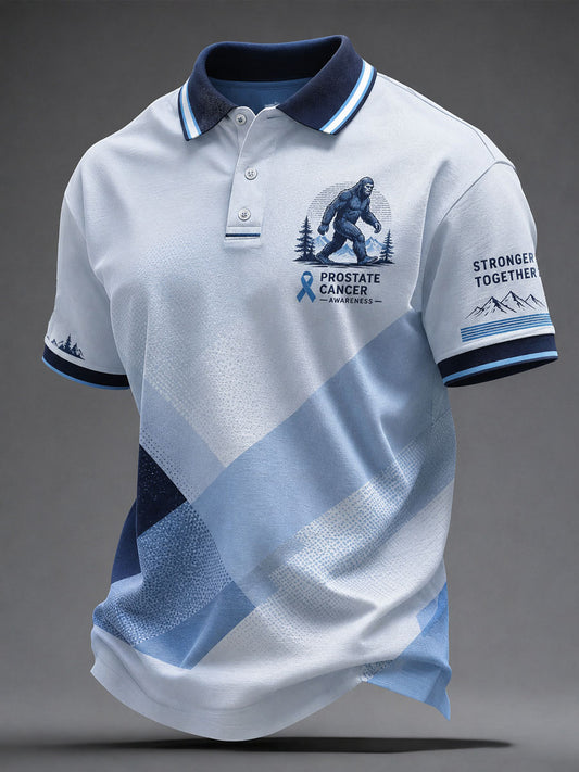 Men's Prostate Cancer Awareness Printed Casual Top