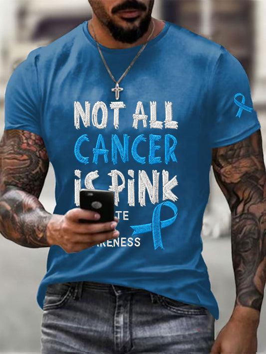 Men's Prostate Cancer Awareness Printed Casual T-Shirt