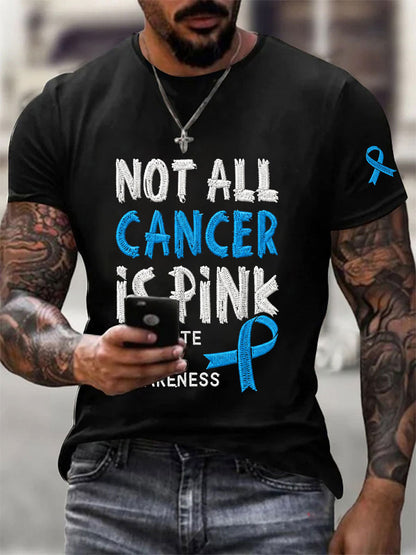 Men's Prostate Cancer Awareness Printed Casual T-Shirt