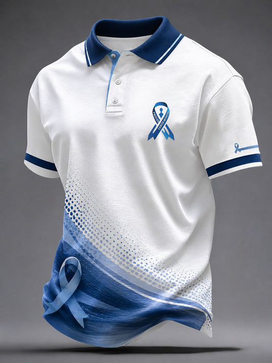 Men's Prostate Cancer Awareness Printed Casual Top