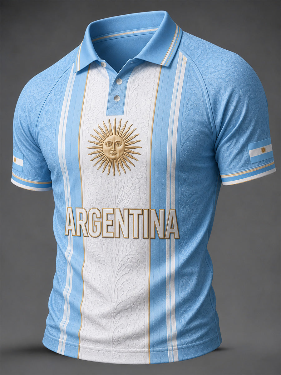 Men's Argentina Print Casual Polo
