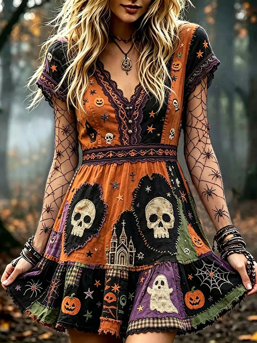 Women's Gothic Style Cotton Line Dress