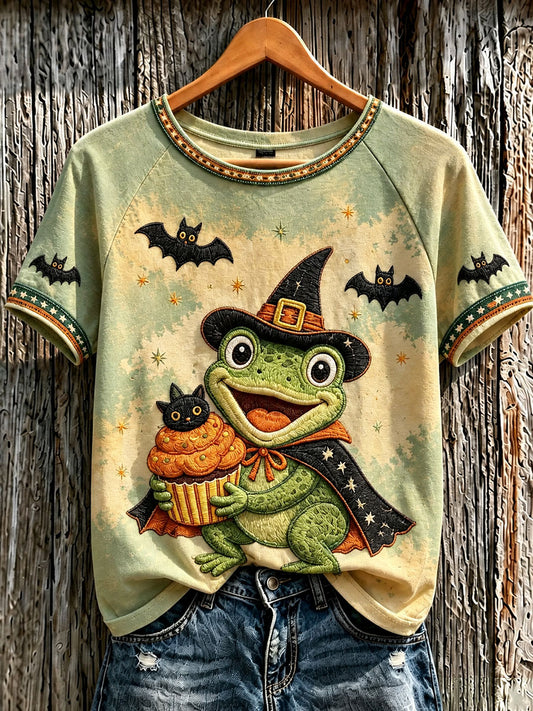 Women's Halloween Frog Casual T-Shirts