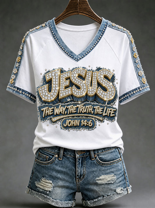 Women's Christian Jesus The Way The Truth The Life Short Sleeve T-shirt