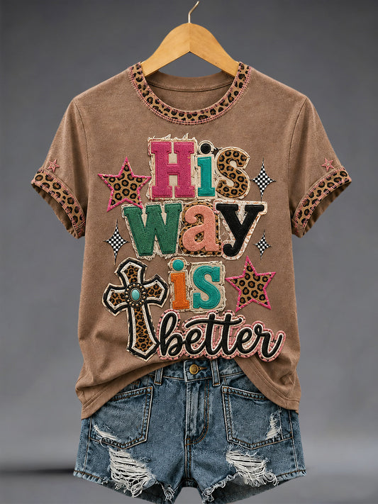 Women's His Way Is Better Print Casual Tee