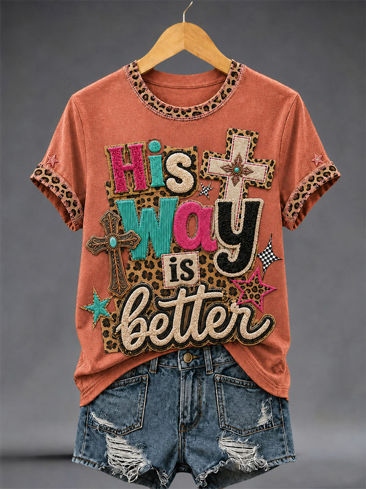 Women's His Way Is Better Print Casual Tee