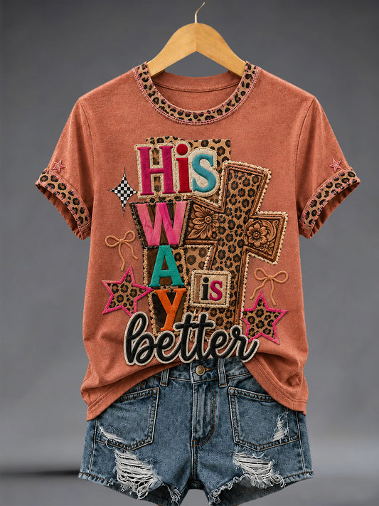 Women's His Way Is Better Print Casual Tee
