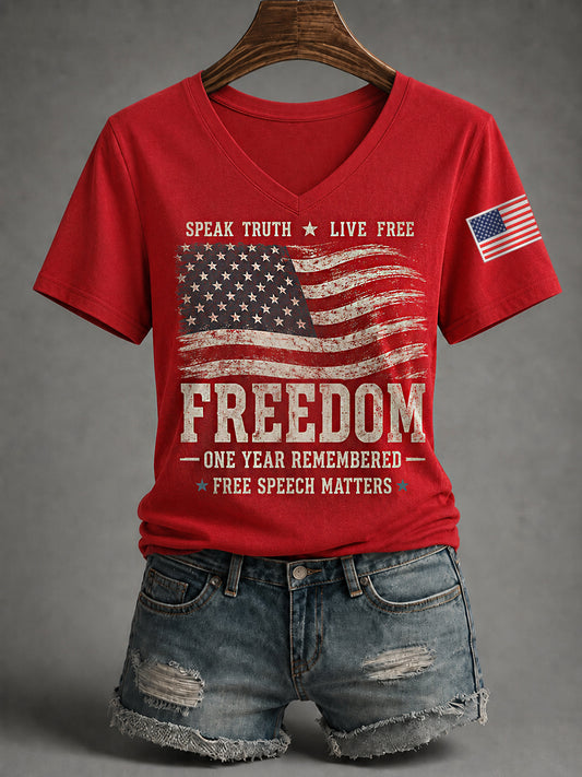 Women's Freedom Print Casual Tee