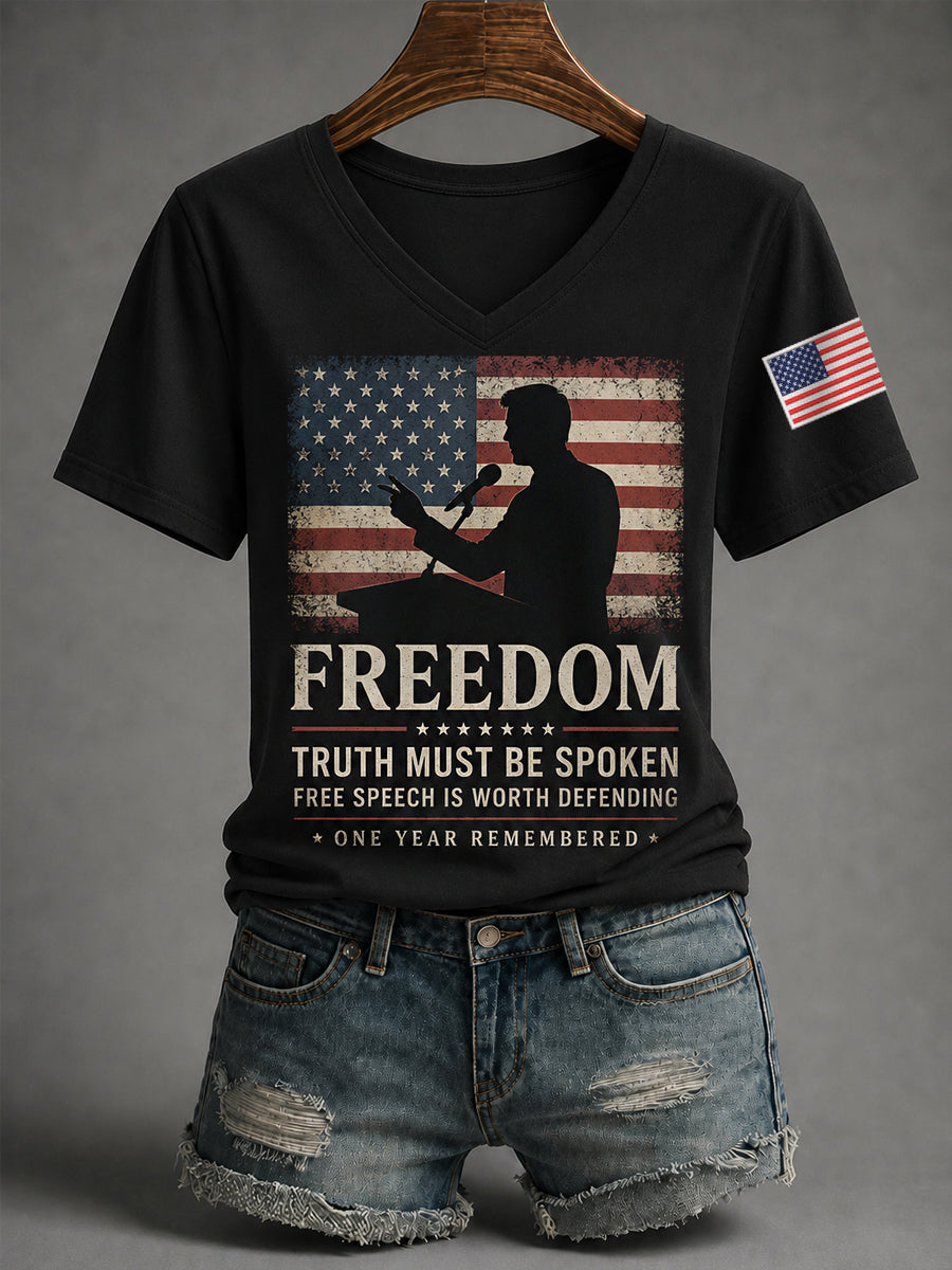 Women's Freedom Print Casual Tee