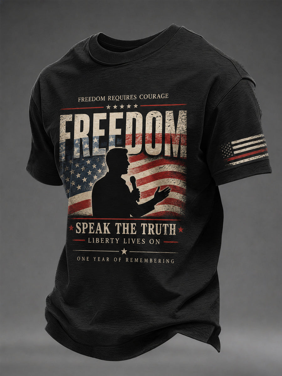 Men's Freedom Print Casual Tee
