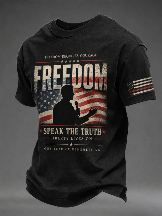 Men's Freedom Print Casual Tee